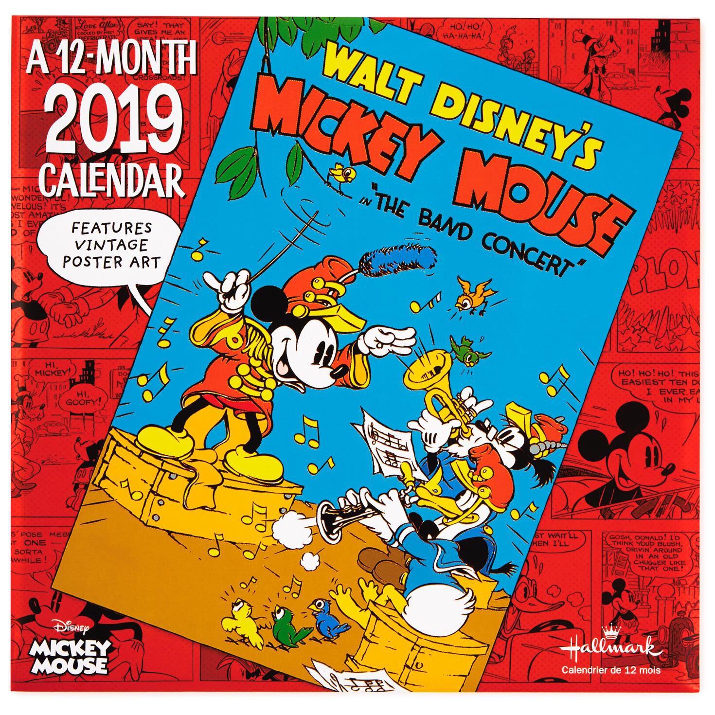 mickey mouse vintage posters 2019 wall calendar 12 month vintage poster calendars