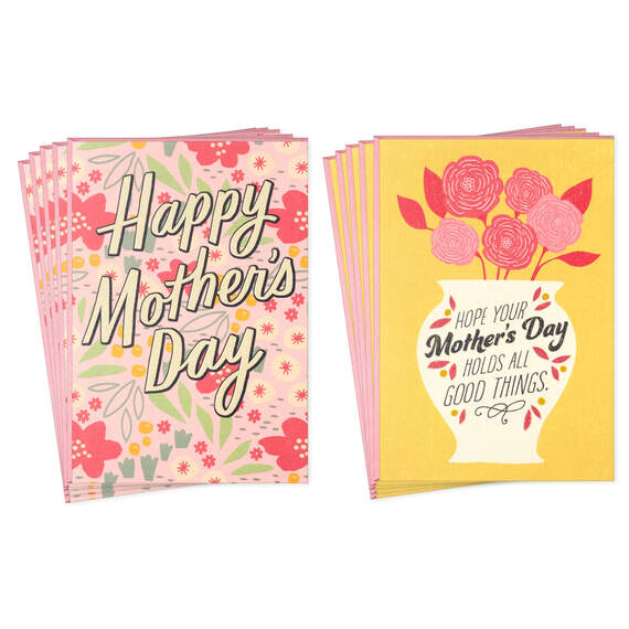 Nostalgic Floral Assorted Mother's Day Cards, Pack of 10