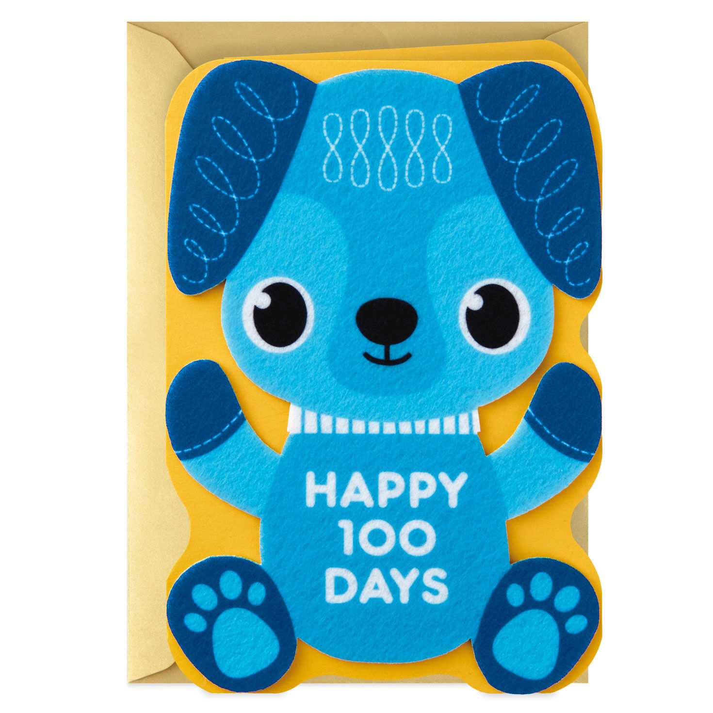 Happy 100 Days Felt Puppy New Baby Card for only USD 5.99 | Hallmark