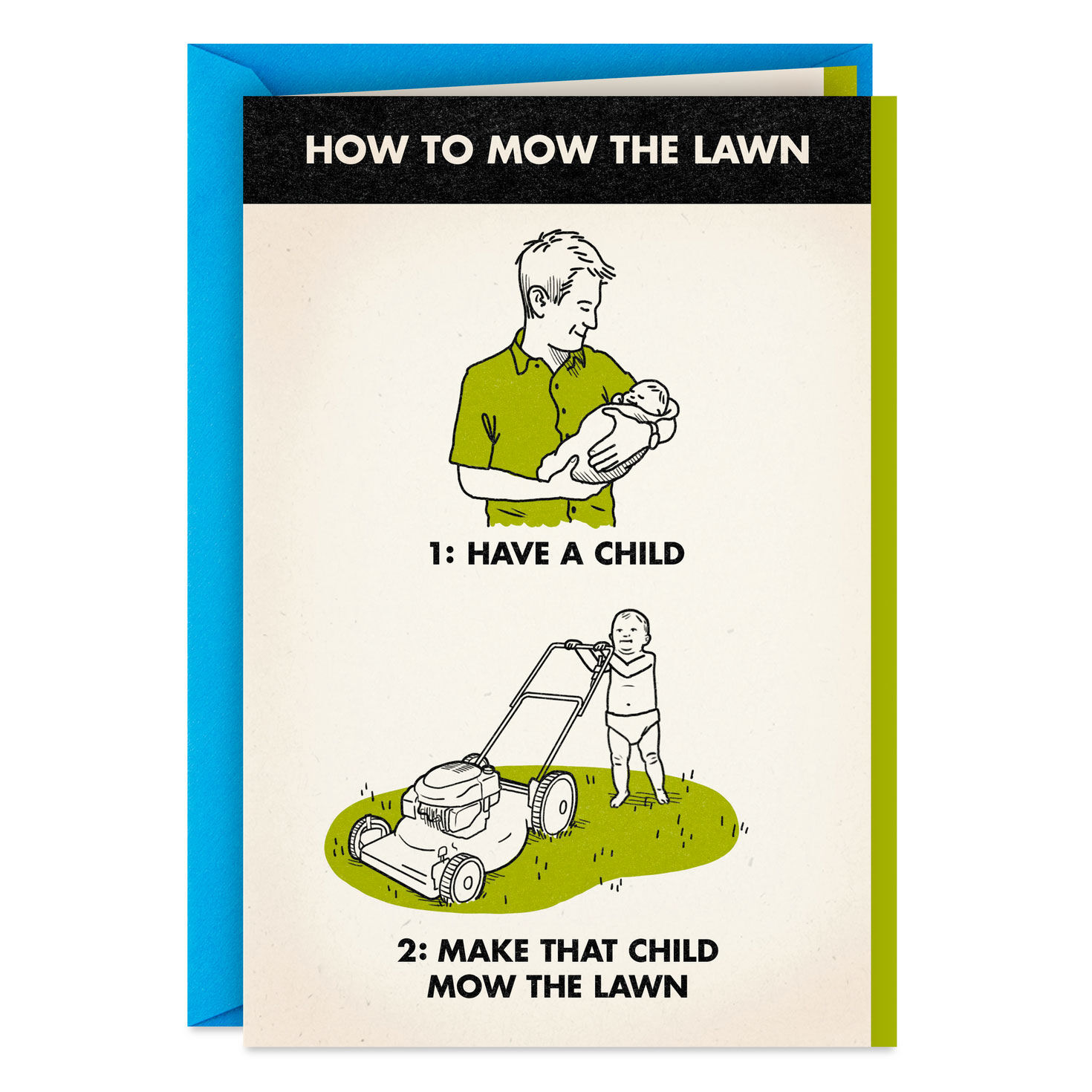 How to Mow the Lawn Funny Father's Day Card