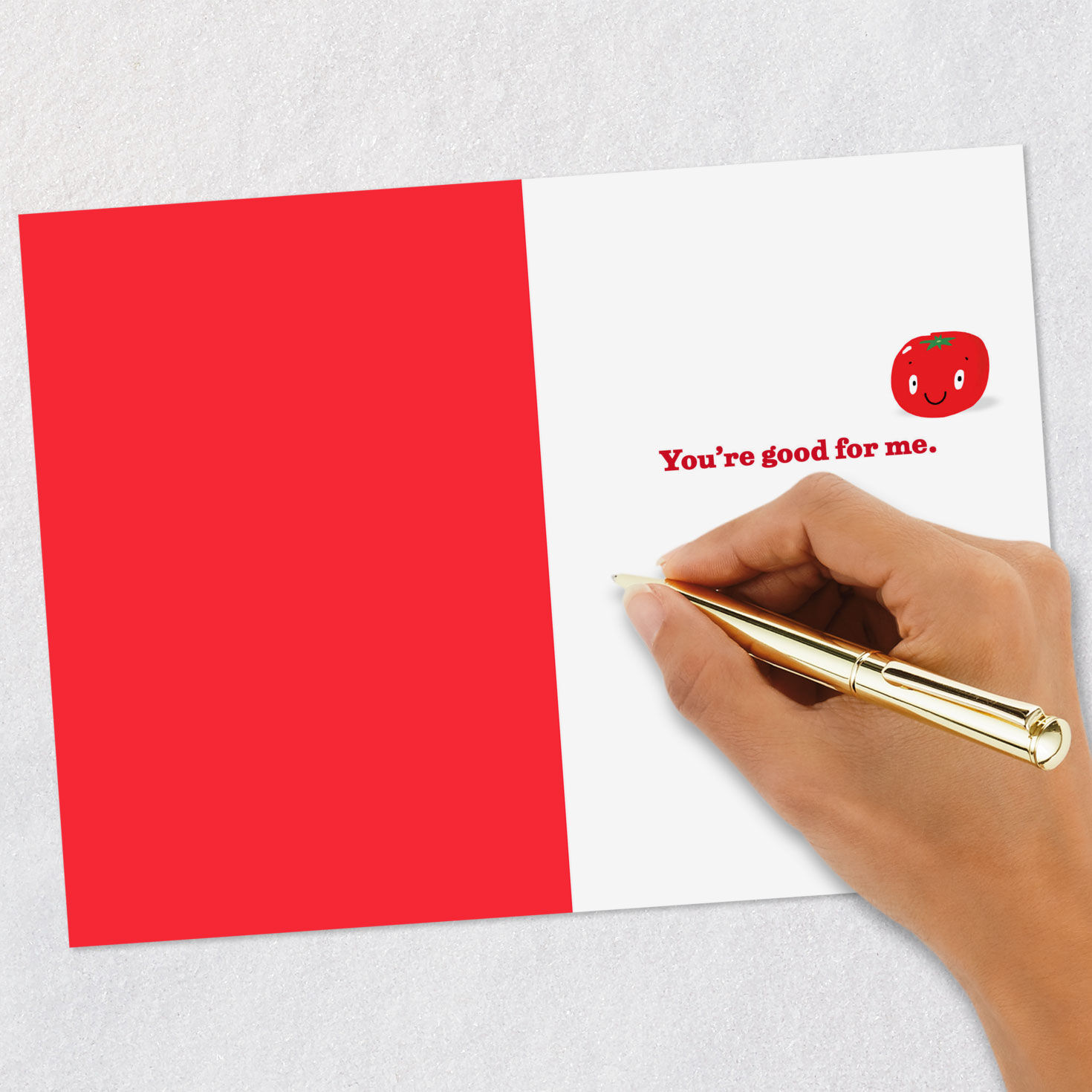 Red Teleprompter-Style Lettering Funny Friendship Card Signing card image number 6