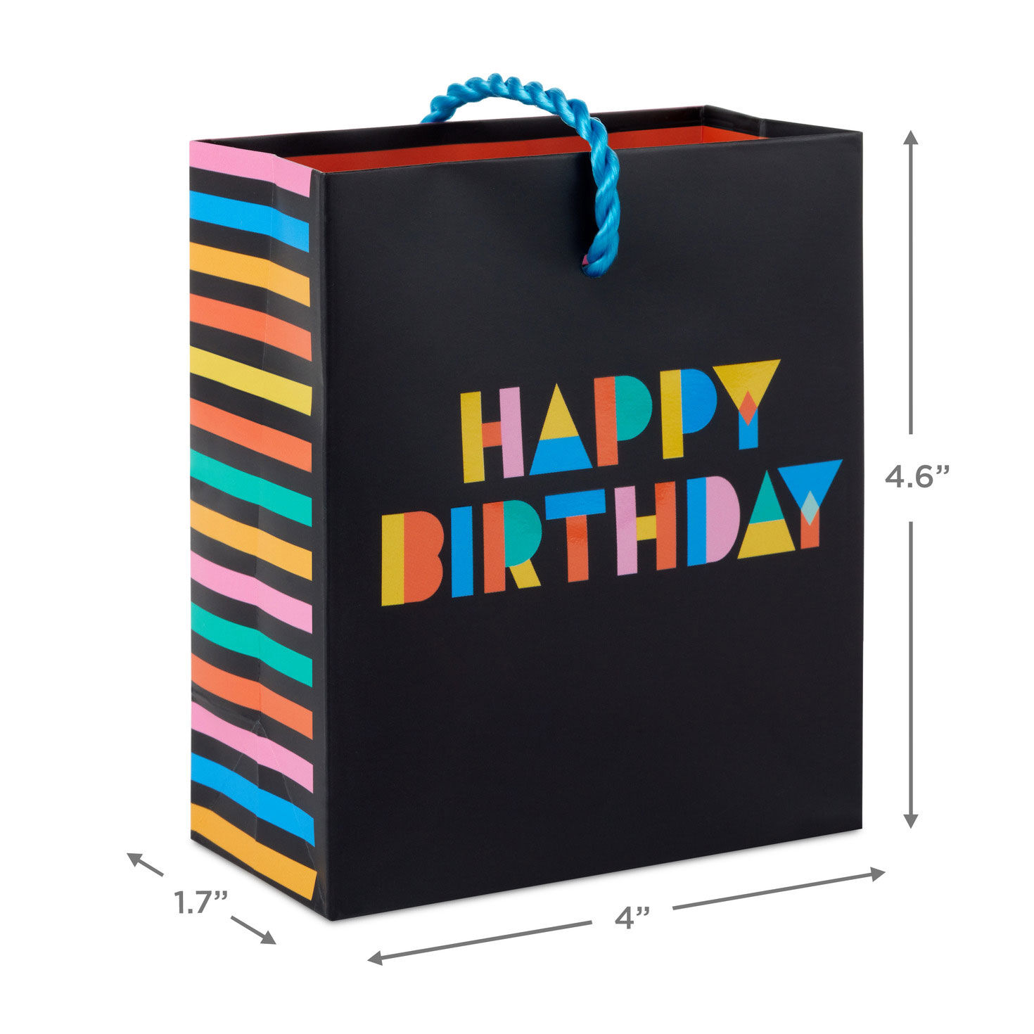 HBD on Black Birthday Mini Bag for Gift Cards measurement image number 3