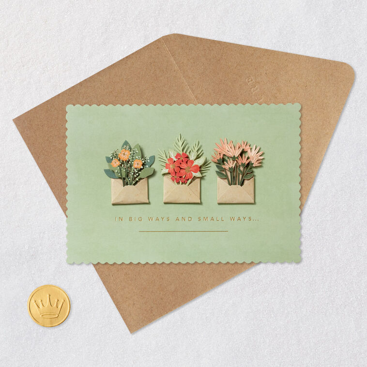 Botanical Envelopes Signature Birthday Card Card Front with Envelope and Gold Seal image number 6