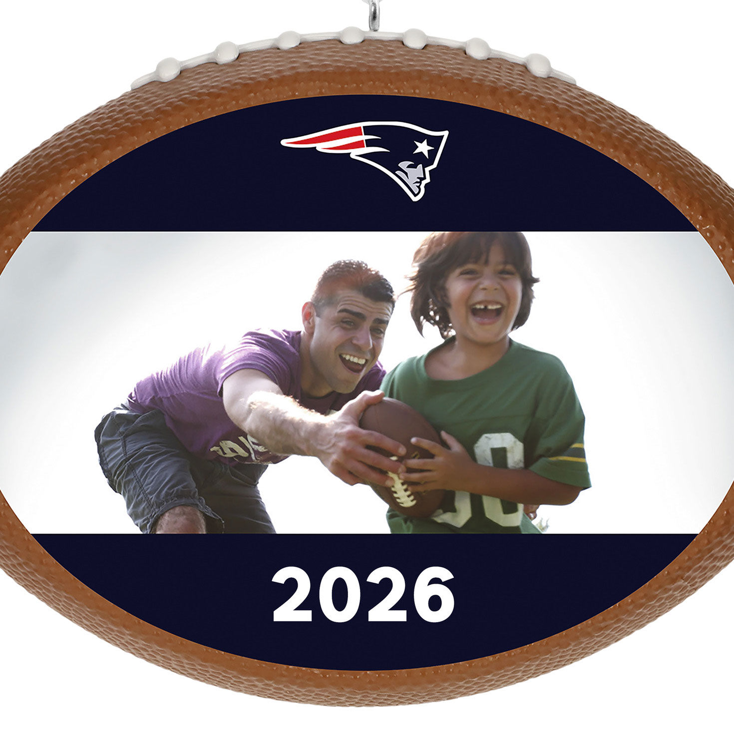 NFL New England Patriots Football Personalized Ornament