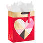 13" Geometric Heart Large Valentine's Day Gift Bag With Tissue Paper, , large image number 1