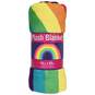 Rainbow Navy Plush Blanket, 56x60, , large image number 1