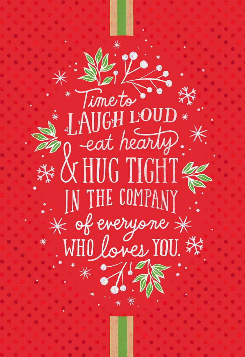 Laugh, Eat and Hug Christmas Card