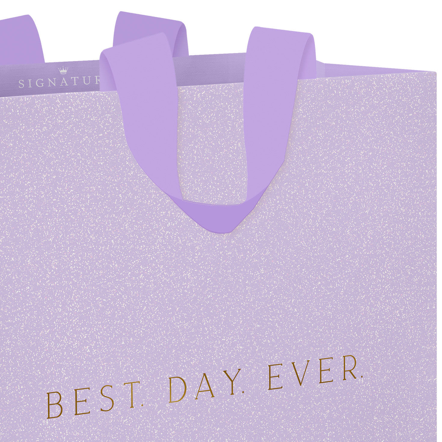 Lavender Best Day Ever Medium Gift Bag With Flocking Handle Detail image number 4