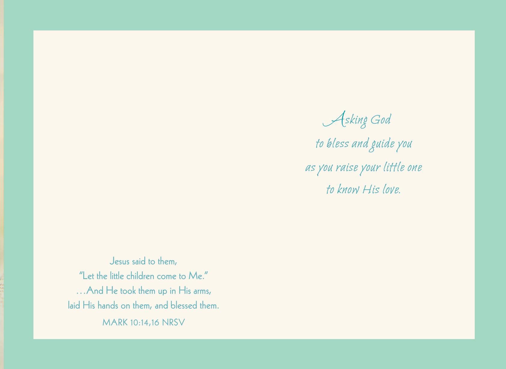 Bible With Cross Baby Boy Baptism Card