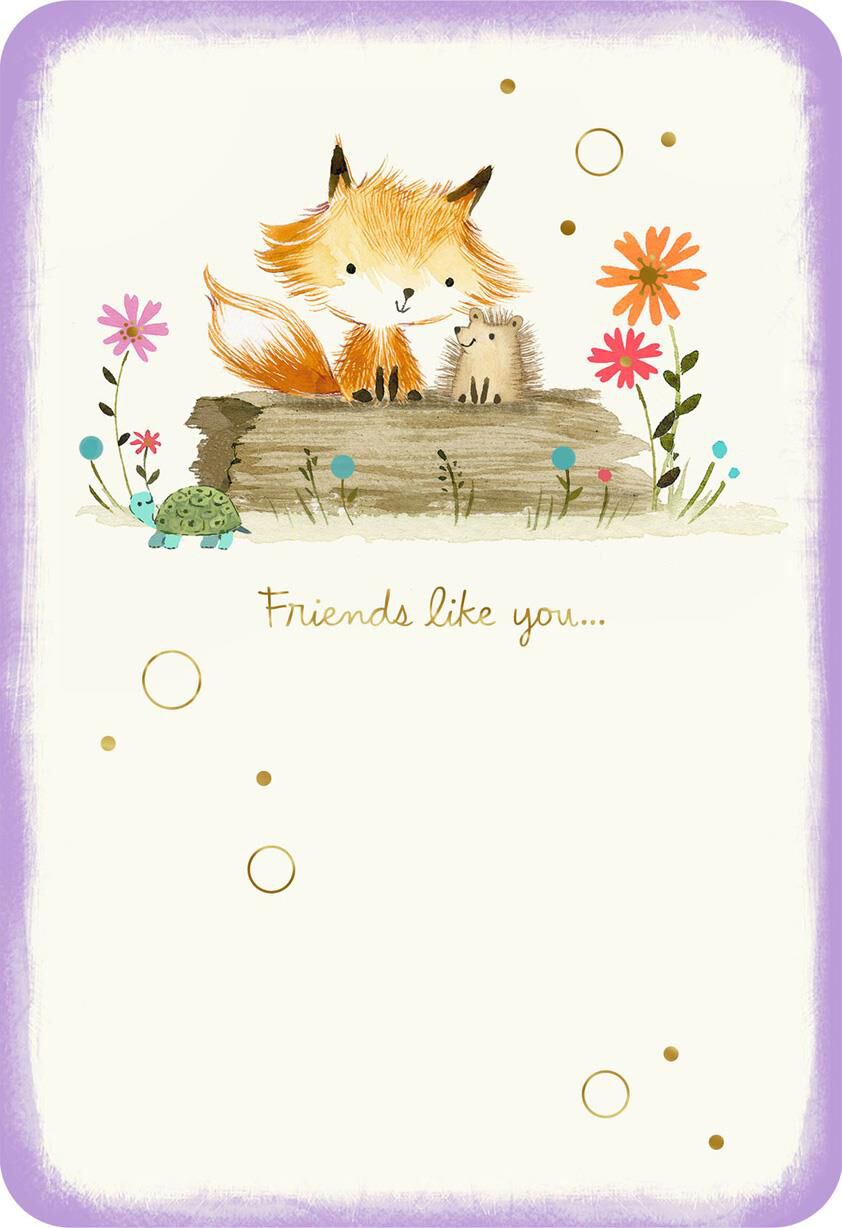 Fox and Hedgehog Friendship Card