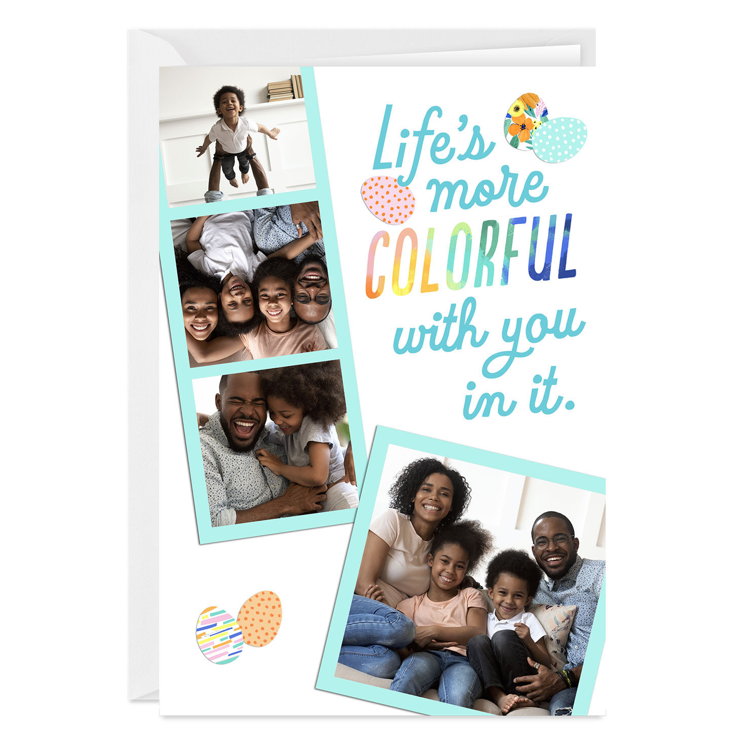 Life's Colorful With You Photo Collage Custom Easter Card