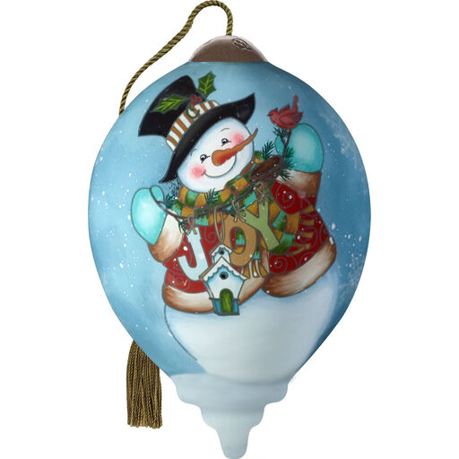 Ne'Qwa Art Christmas Joy Glass Christmas Tree Ornament, 3", 