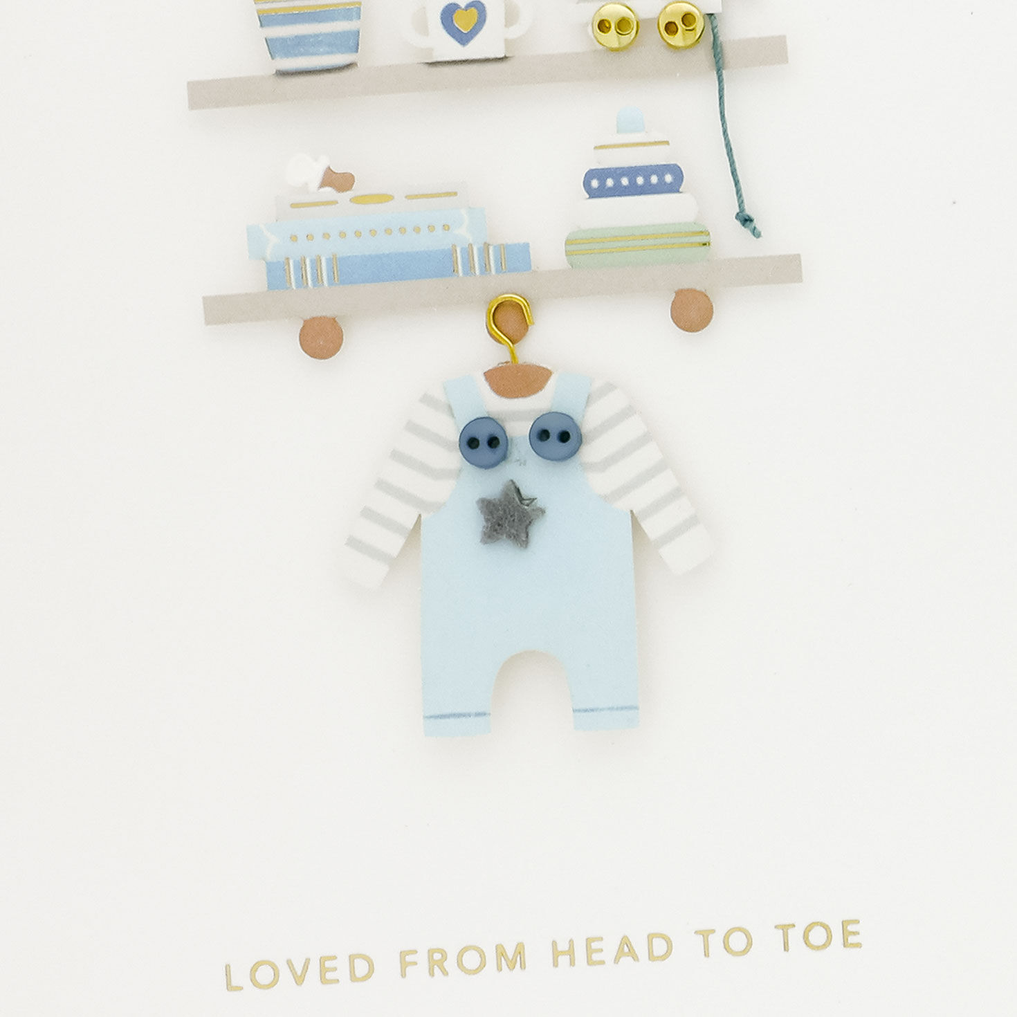 Toys Books and Clothes New Baby Boy Congrats Card Card Front Detail image number 4