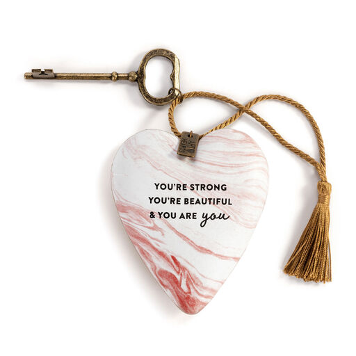 Demdaco Strong Beautiful You Art Heart With Key Stand, 