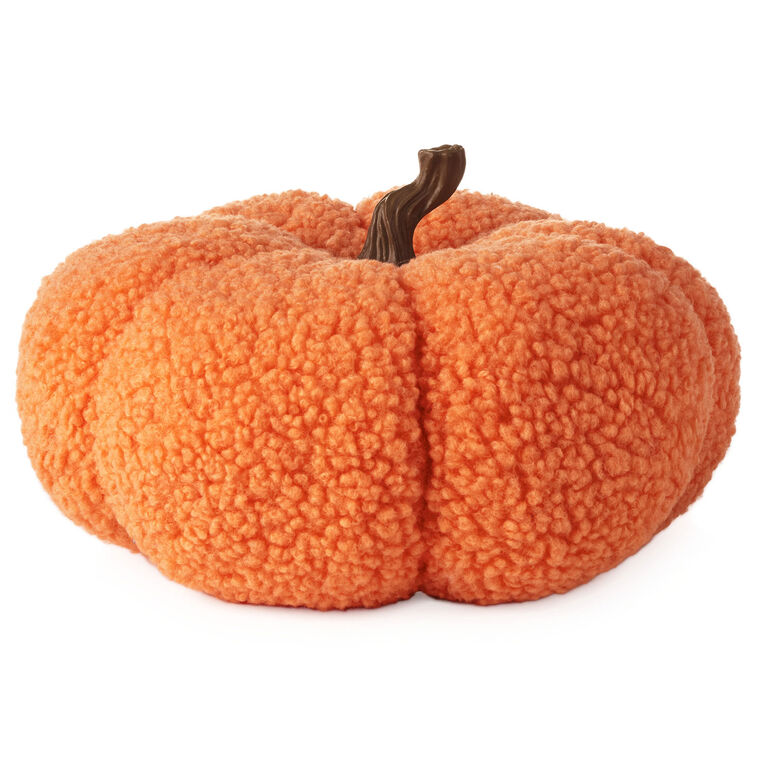 Orange Plush Fabric Pumpkin Fall Decoration  image number 1