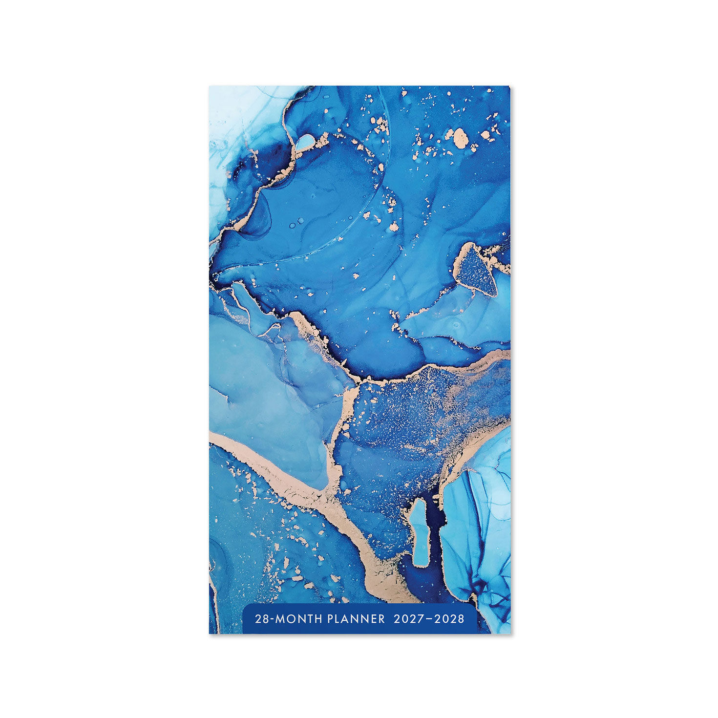 Blue Marbled 2027-2028 Inspirational Pocket Planner, 28-Month