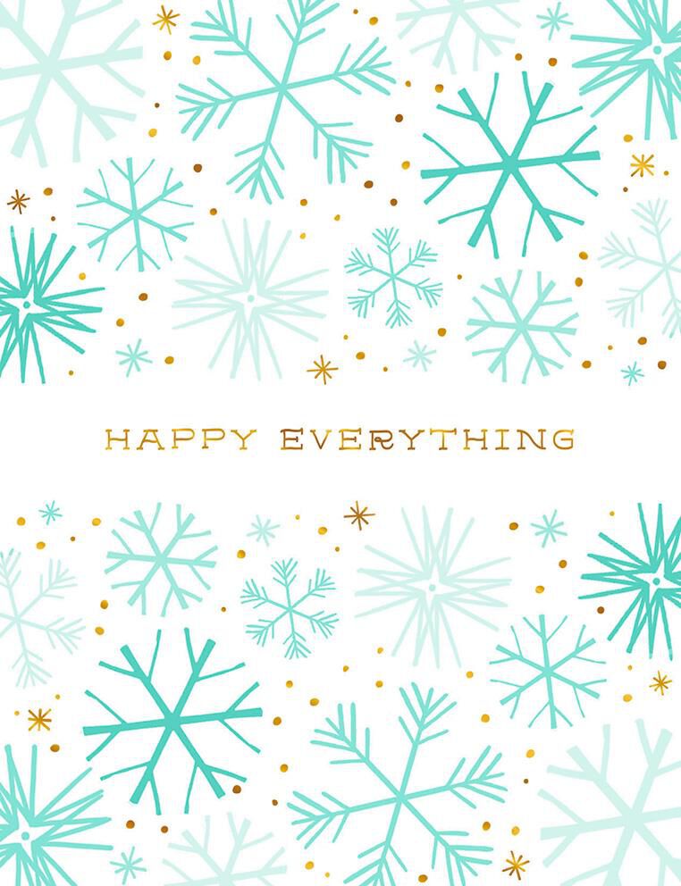 Happy Everything Snowflakes Blank Holiday Card