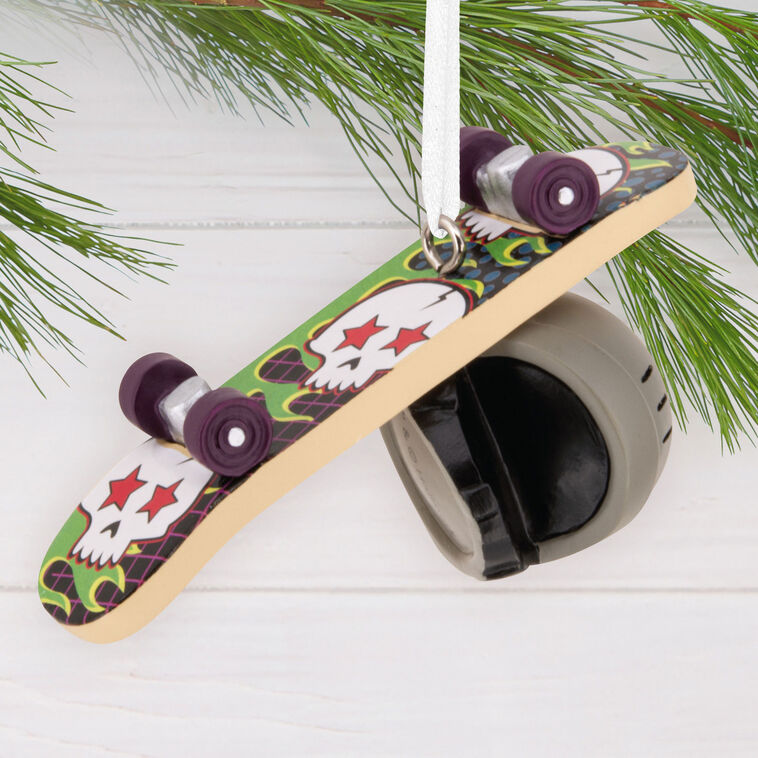Skateboard and Helmet Christmas Ornament hanging on tree image number 2