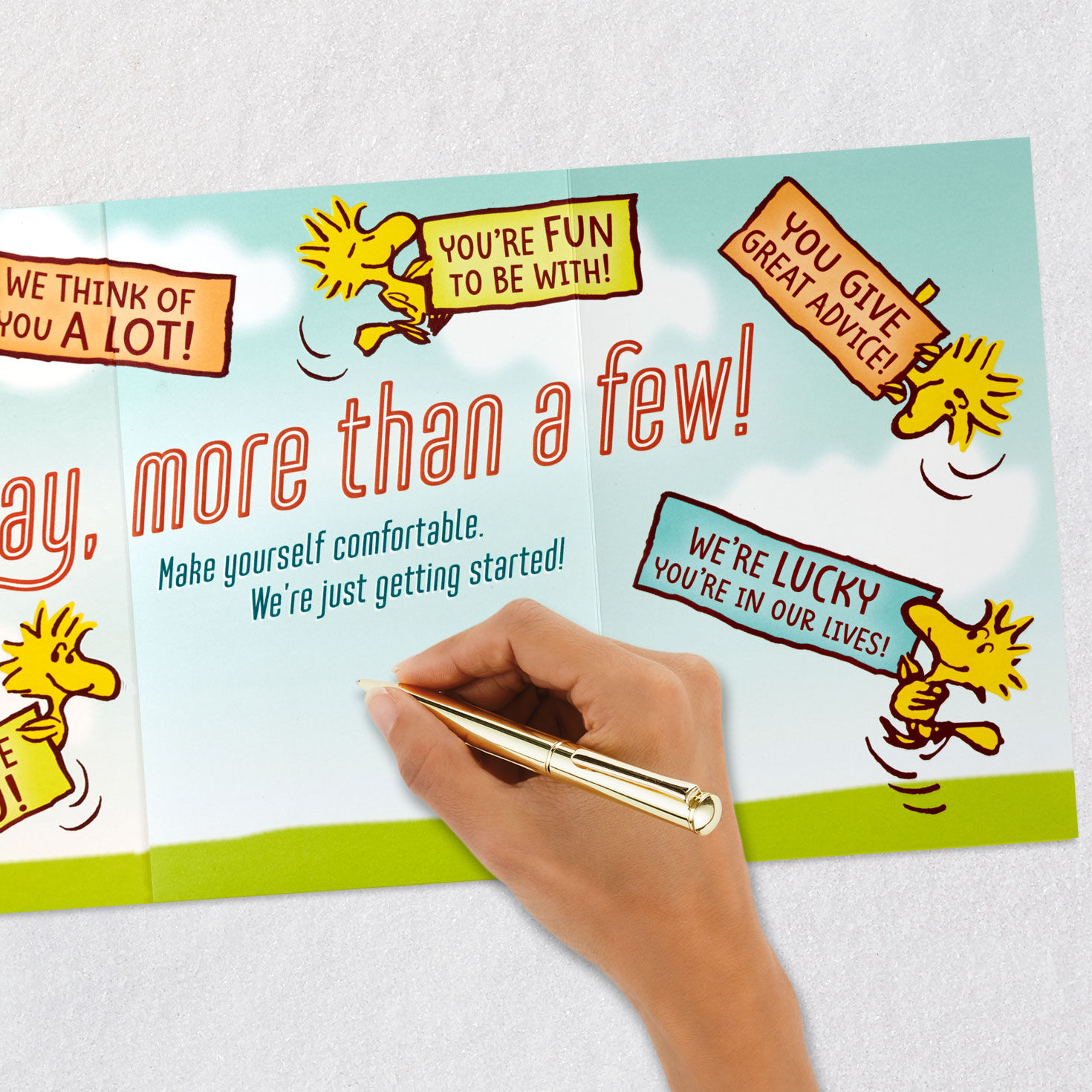 Snoopy and Woodstock Birthday Card for Grandpa Signing card image number 8