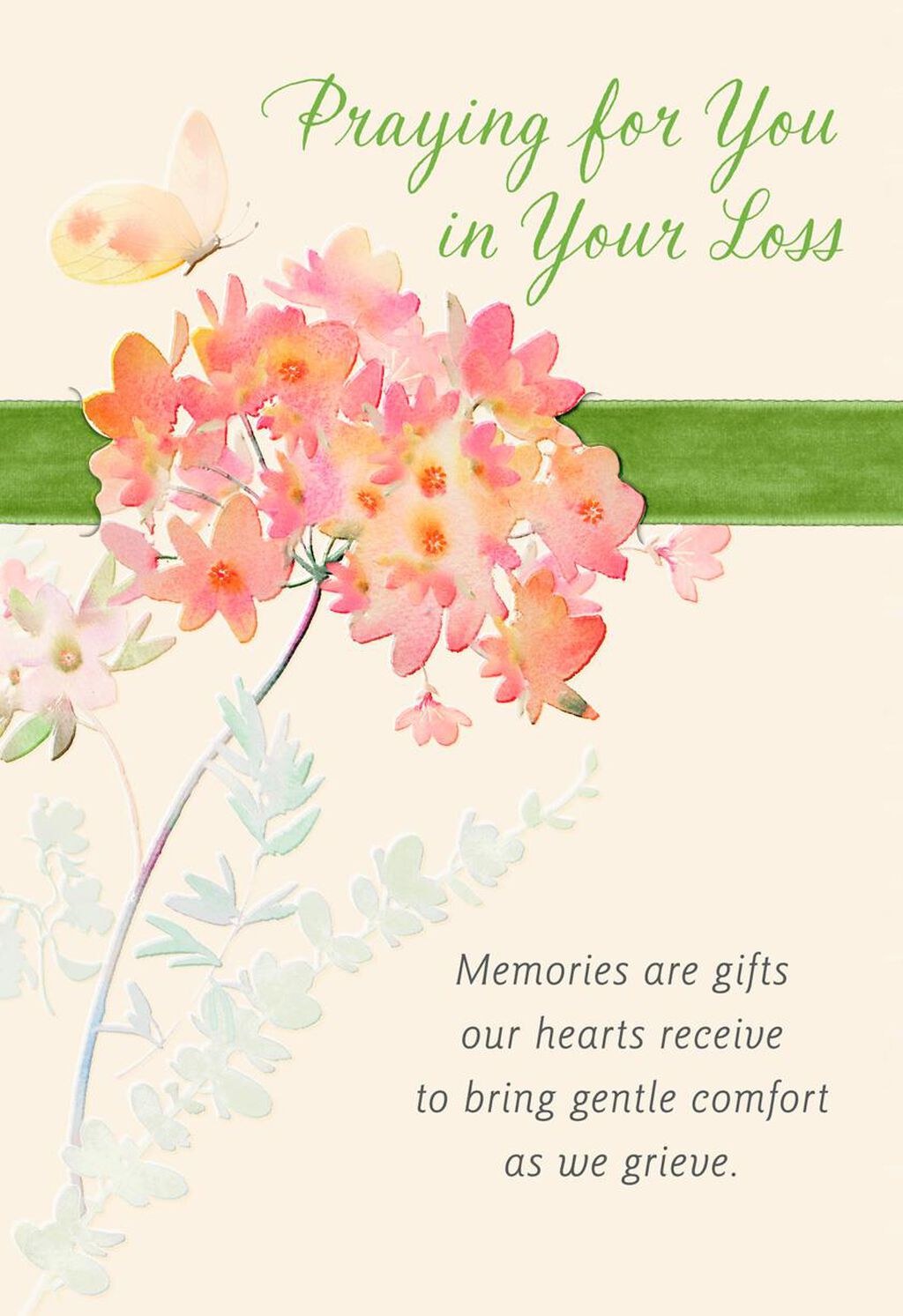 pink blooms religious sympathy card greeting cards hallmark