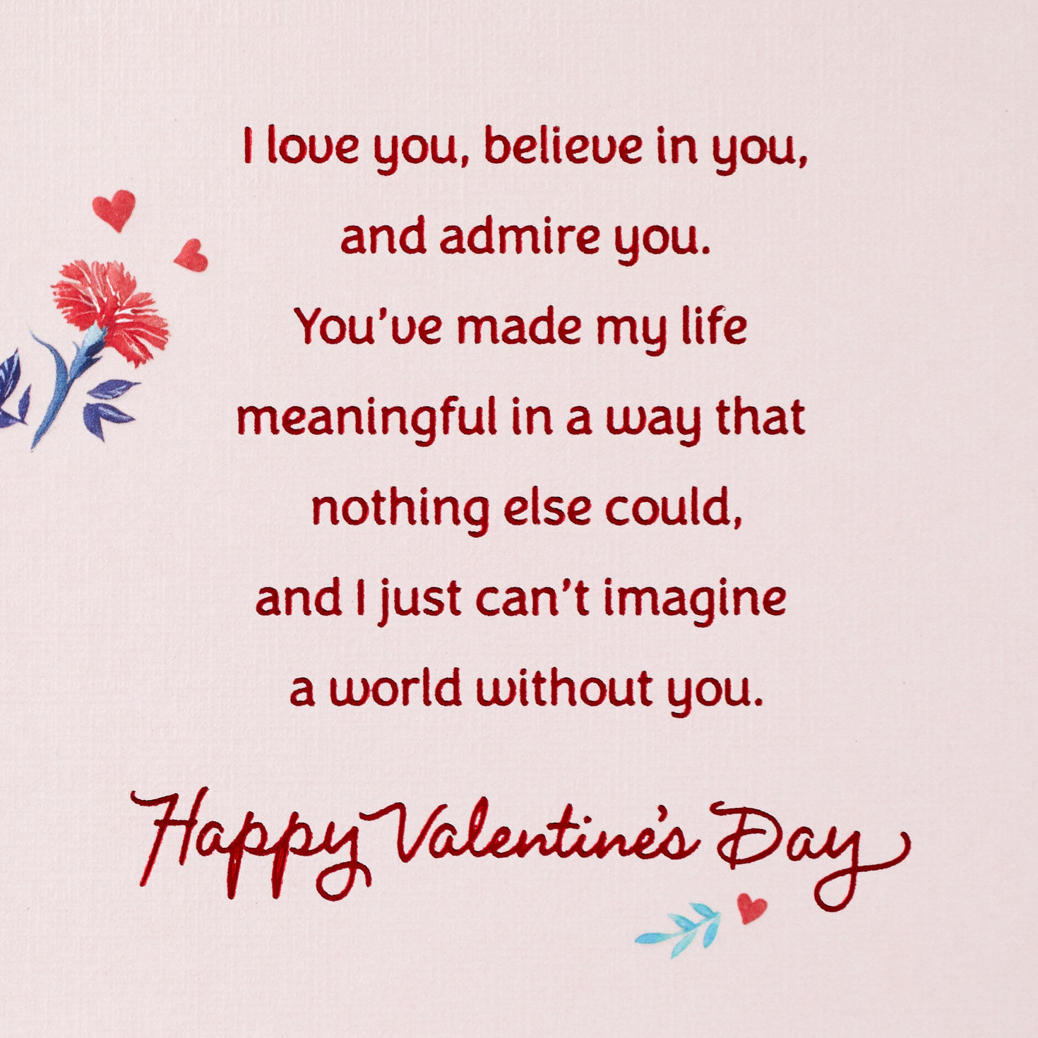 Floral Heart Daughter Valentine's Day Card sentiment image number 2