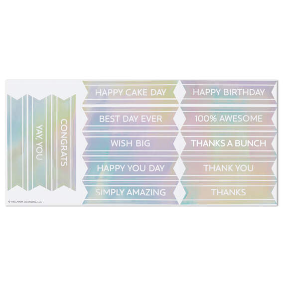 Confetti on Blue Note Cards With Customizable Stickers, Pack of 12, , large image number 3