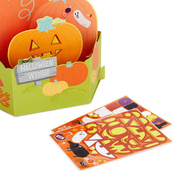 Pumpkin Patch 3D Pop-Up Halloween Card With Stickers, , large image number 6