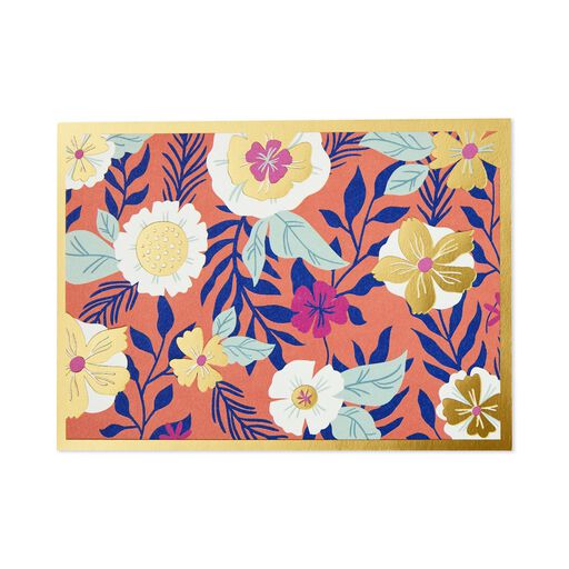 Coral With Flowers Blank Note Cards, Pack of 10, 