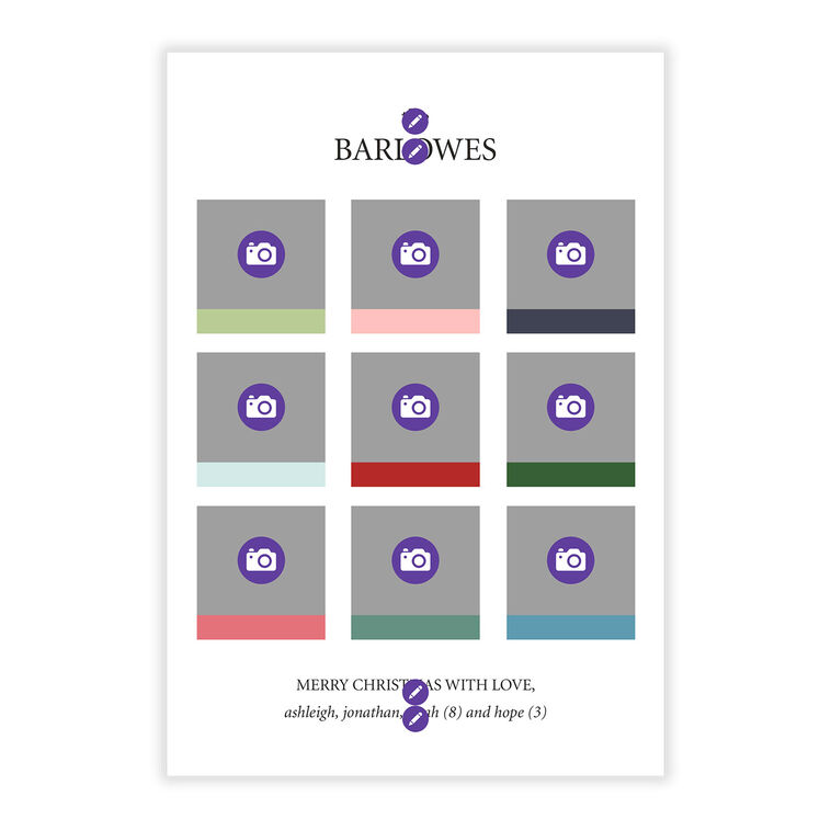 Modern Top Nine Flat Chrismas Photo Card, , large image number 5