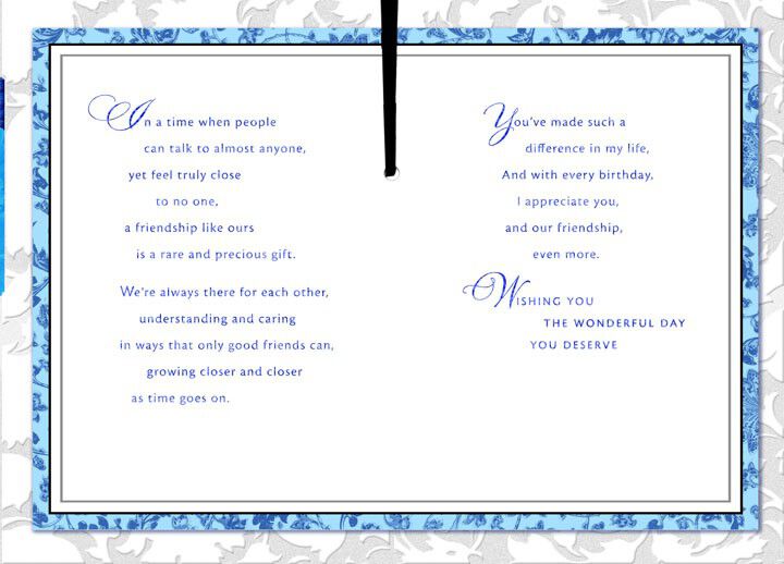 True Friendship Birthday Card