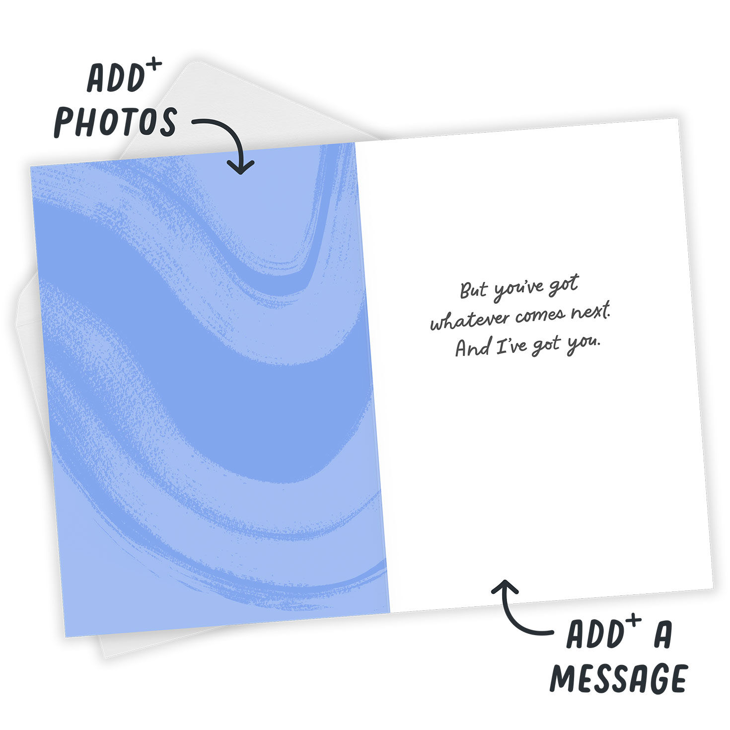 Divorce Is Huge Change Personalized Support Card Open Card with Envelope indicating personalization image number 3