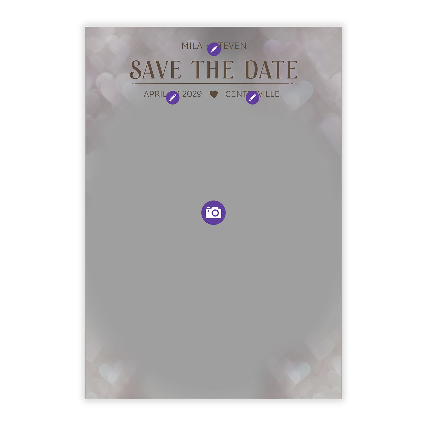 Full Photo Personalized Save the Date Card Card Front indicating personalization image number 5