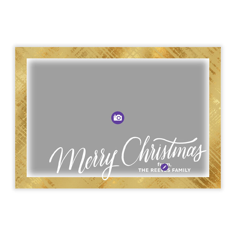 Elegant Gold Frame Flat Christmas Photo Card, , large image number 5