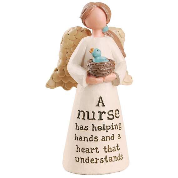 Nurse Angel With Bird Nest Figurine, 4", , large image number 1