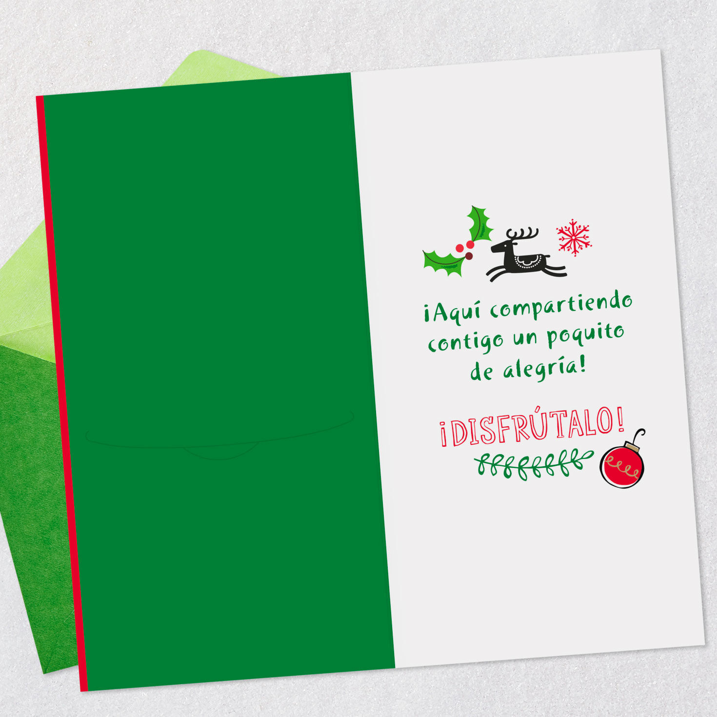 Disney Mickey Mouse Spanish Gift Card Holder Christmas Card Open card with envelope image number 3