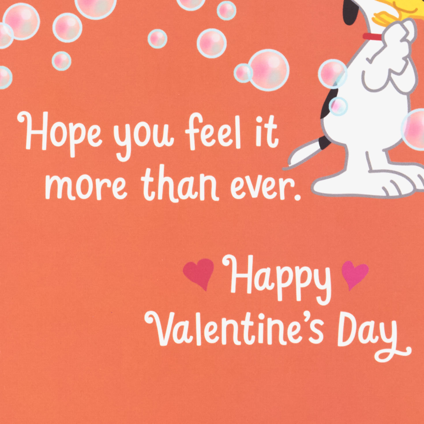 Bubbly Heart Peanuts Valentines Day Card With Music Sentiment image number 2