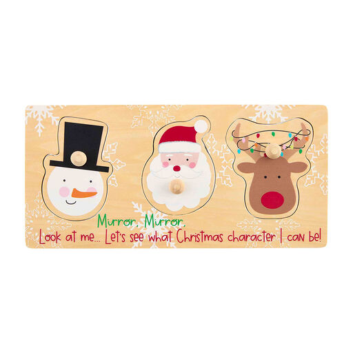 Mud Pie 3-Piece Christmas Mirror Puzzle for Kids, 