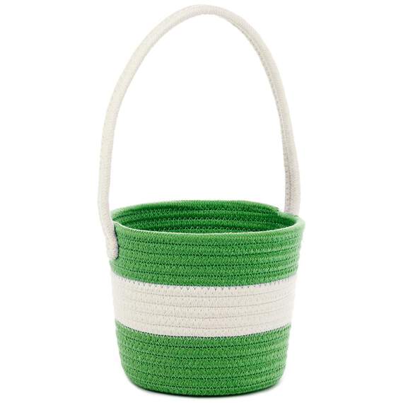 Green Woven Cotton Easter Basket, 8", , large image number 1