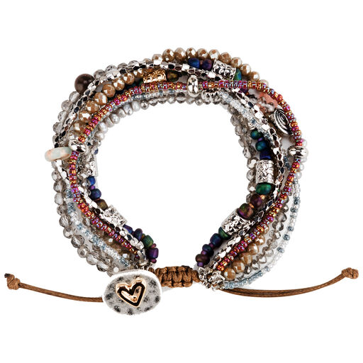 Gray Beaded Love Bracelet, 