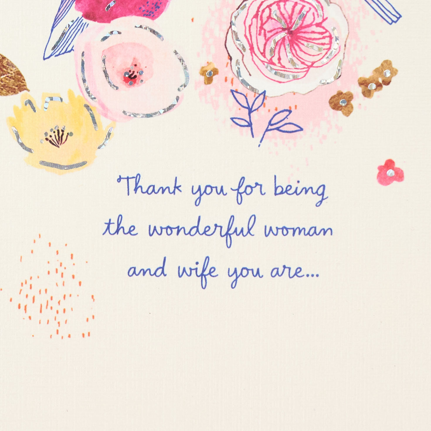 Folk Art Bird and Flowers Mother's Day Card for Wife Sentiment image number 2