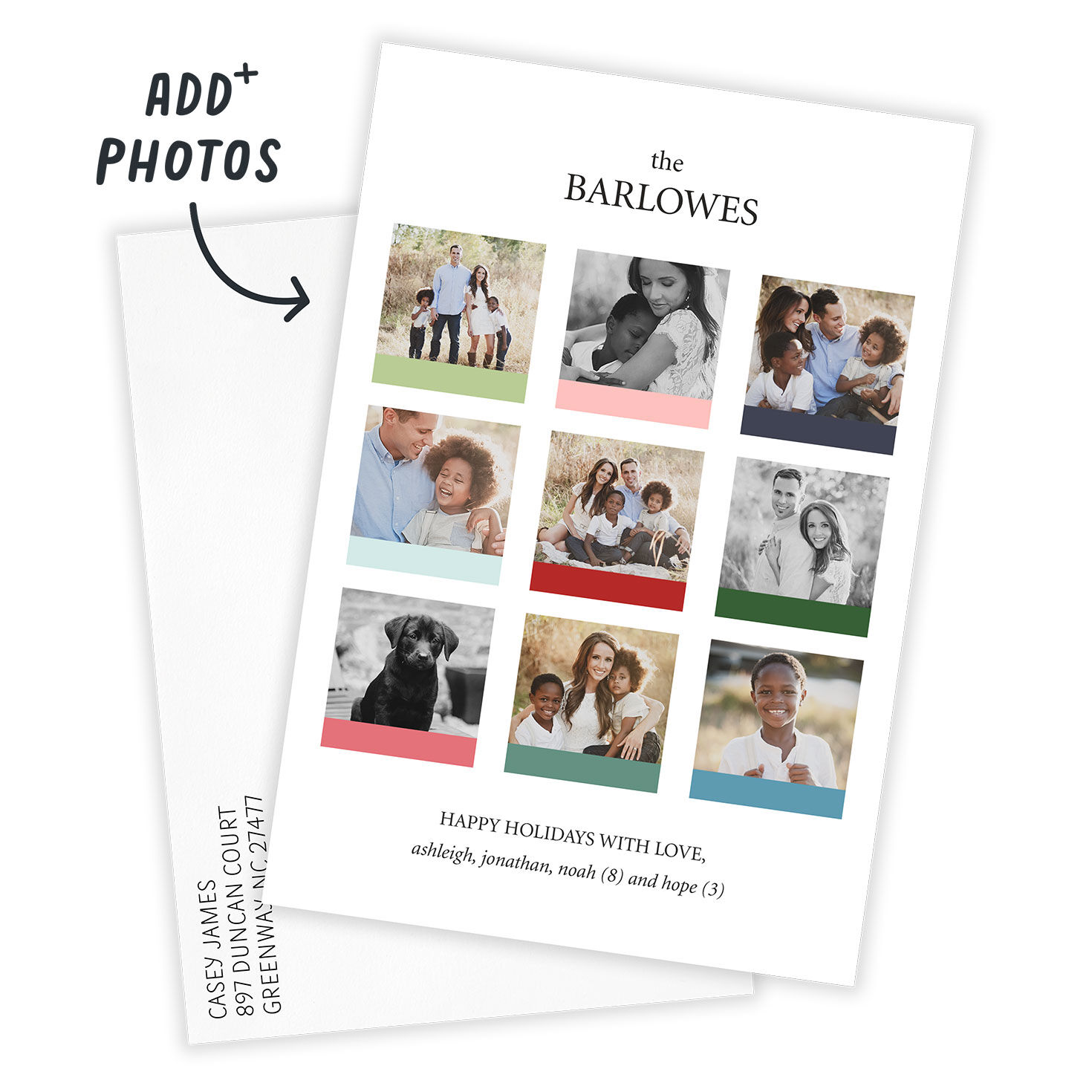 Modern Top Nine Flat Holiday Photo Card, , large image number 2