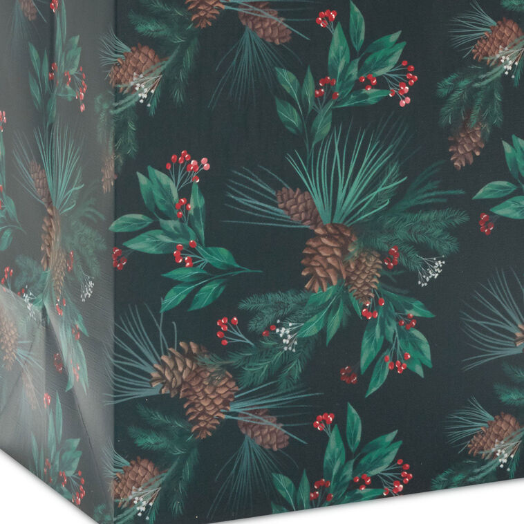 Pinecones and Berries Medium Holiday Gift Bag Base/Side Detail image number 5