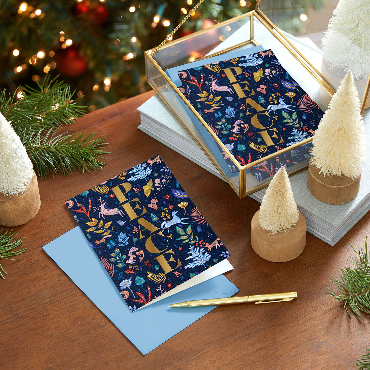 Folk Art Boxed Christmas Card Pack in use image number 7