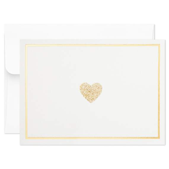 Glittery Gold Hearts Blank Note Cards, Box of 10, , large image number 2