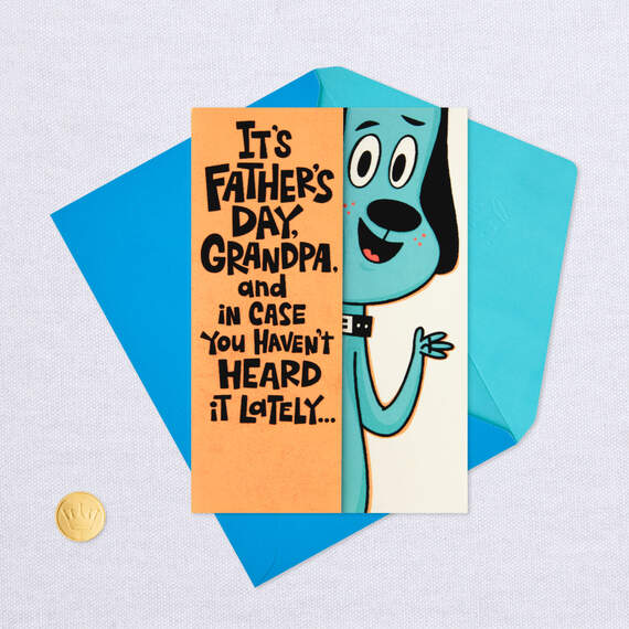 Cartoon Dog Love You Pop Up Father's Day Card for Grandpa, , large image number 6