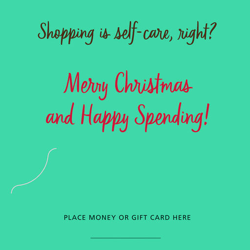 Shopping Is Self-Care Money Holder Christmas Card, 