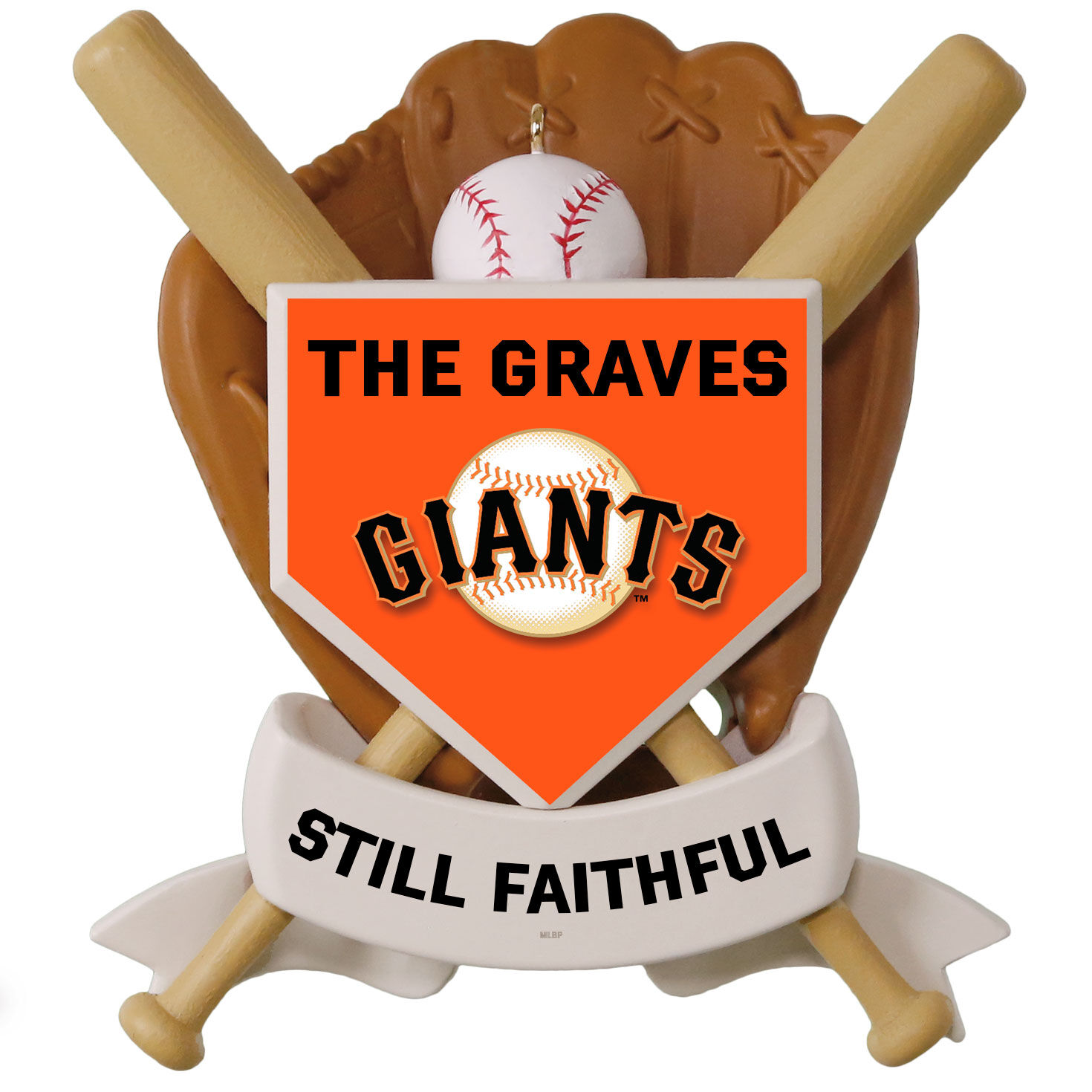 MLB San Francisco Giants Baseball Personalized Ornament Custom Text Personalized Ornaments Hallmark