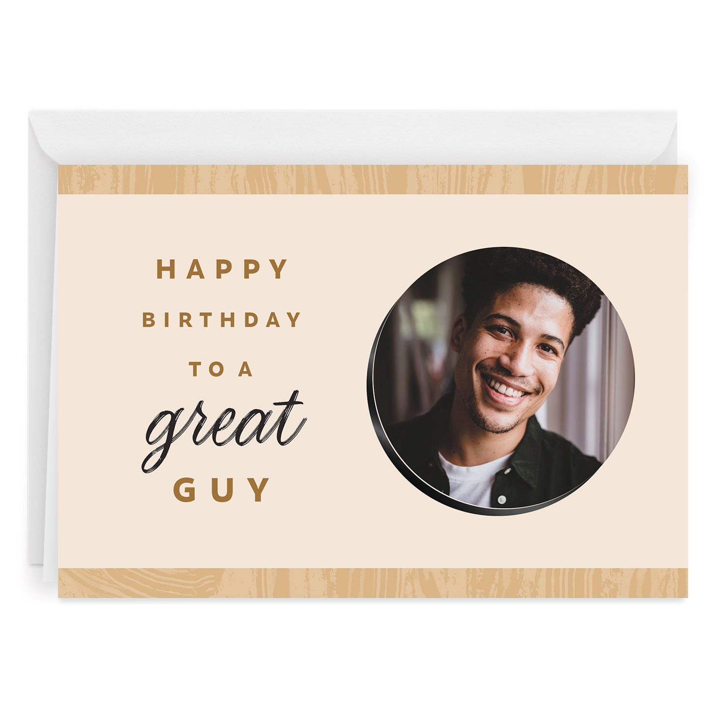 Modern Woodgrain Blank Custom Birthday Card