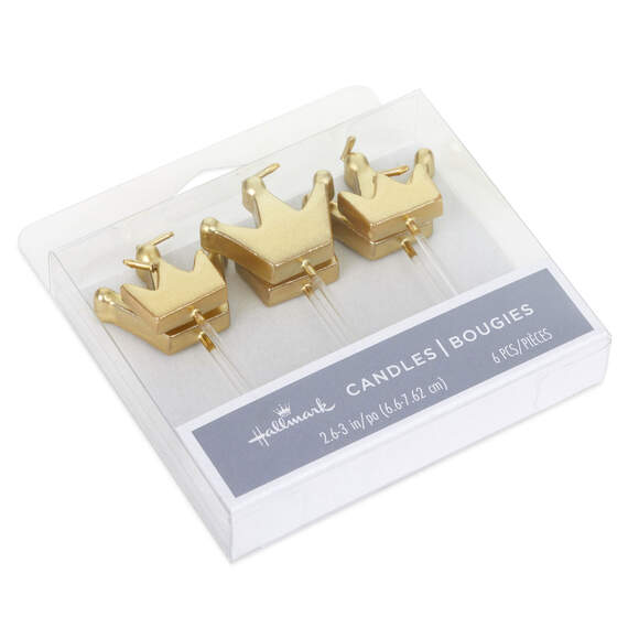 Gold Crown Birthday Candles, Set of 6, , large image number 5