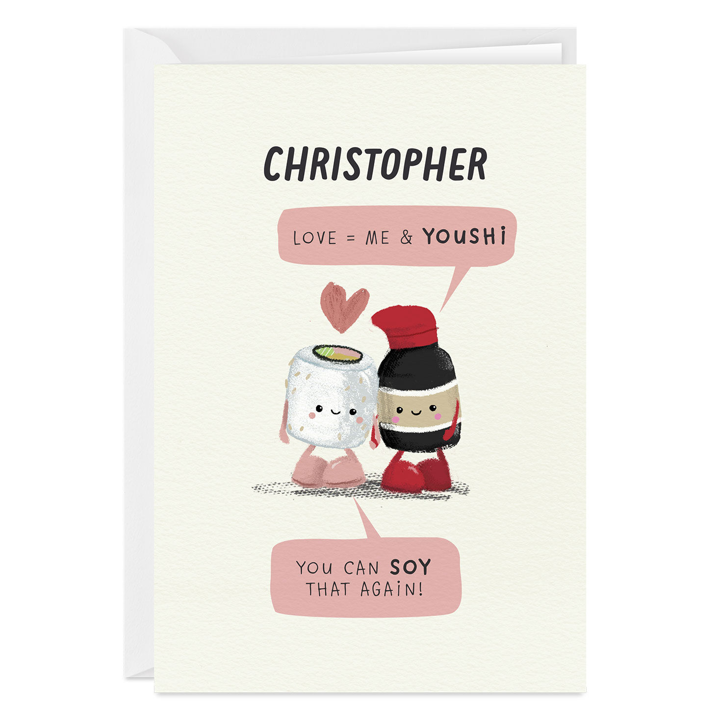 Soy Sauce and Sushi Custom Romantic Love Card